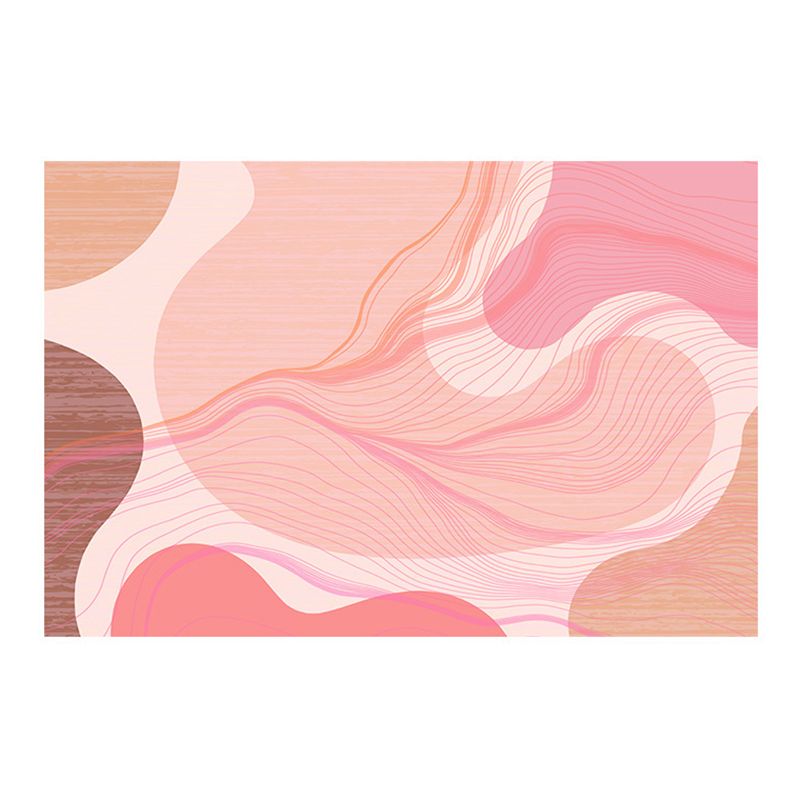 Tapis de couleur rose en Polyester, style nordique, résistant aux taches, pour la décoration de la maison