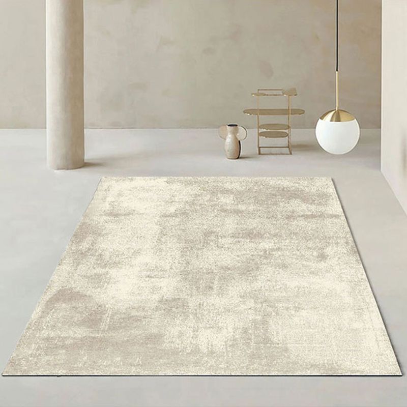 Tapis gris moderne Géométrique Imprimez en polyester tapis lavable antidérapant pour salon