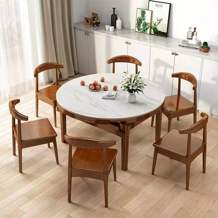 Minimalist ausziehbarer rund Form Table Standard Sintered Stone Esstisch für Küche
