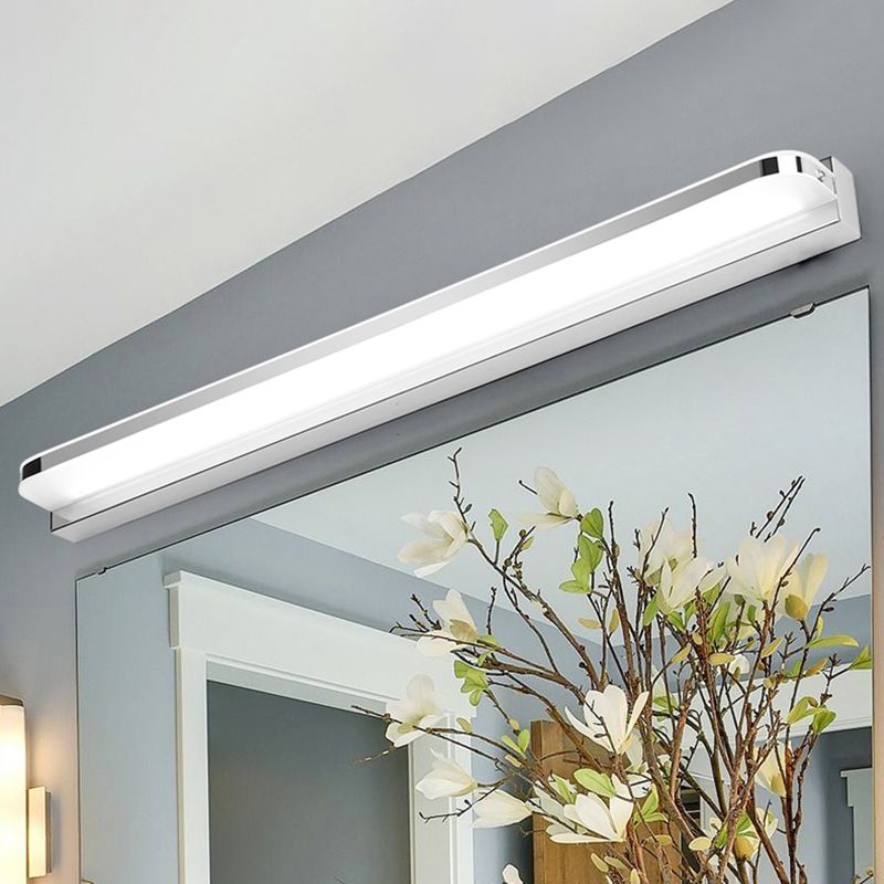 Light de vanité en acier inoxydable à 1 lumière Lumière miroir droit nordique pour la salle de bain