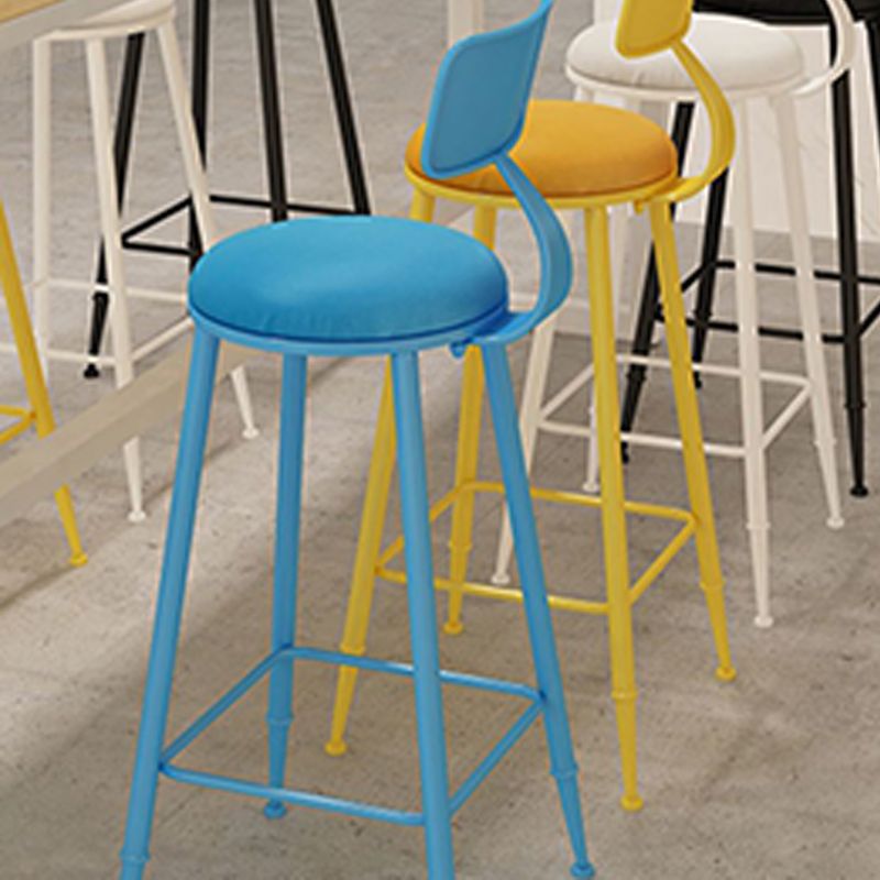 Scandinavian Metal Barstool Leather Barstools in Matte Finish for Indoor