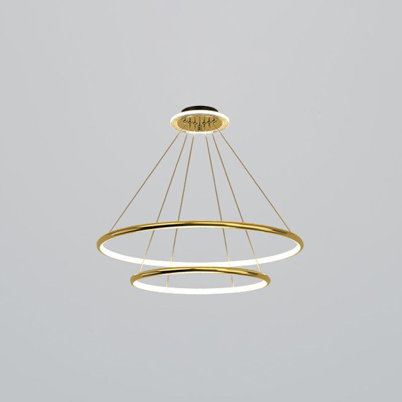 Wheel Shape Chandelier Lights Modern Metal Chandelier Lighting Fixtures in Gold