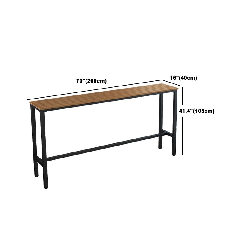 Modern Outdoor Table and Stool Set 1/5 Pieces Wood and Metal Rectangle Bistro Set