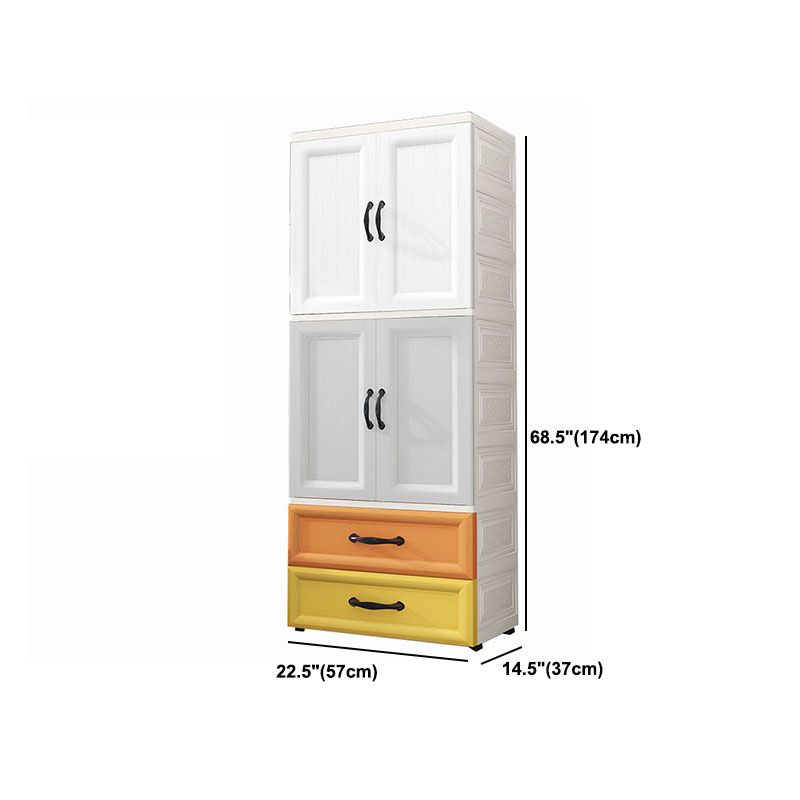 Plastic Contemporary Storage Cabinet for Bedroom Matte Finish Cabinet