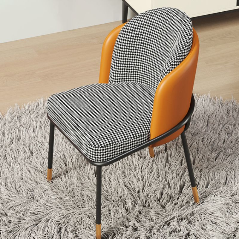 Sillas de comedor estilo Glam, sillas sin brazos para cocina con patas de metal