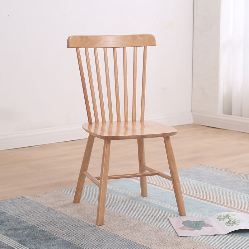 Contemporary Rubber Wood Armless Windsor Dining Chair for Restaurant