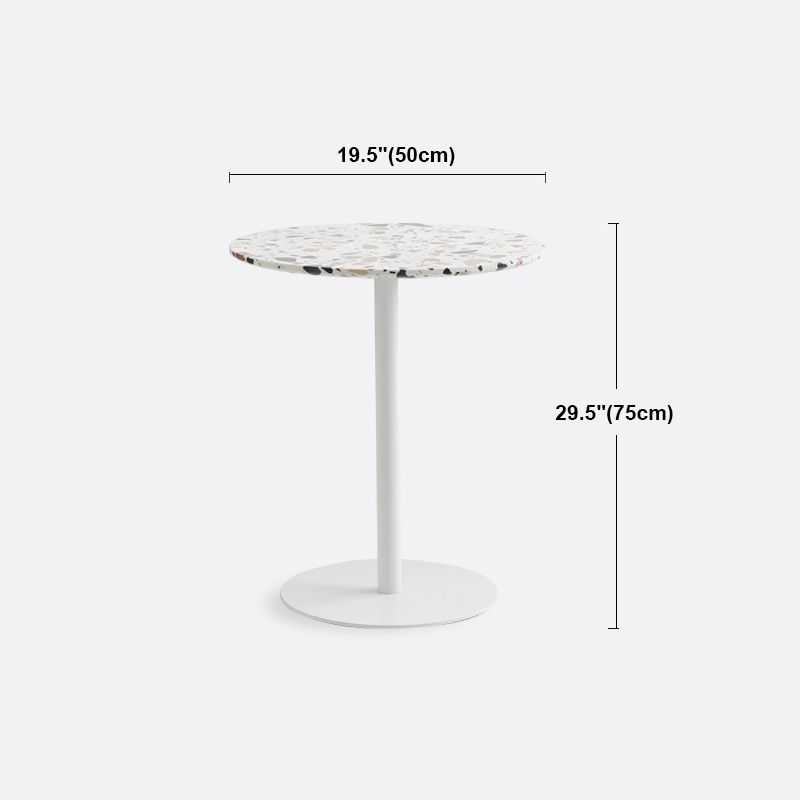 Mesa de comedor de pedestal de metal industrial para comedor para comedor