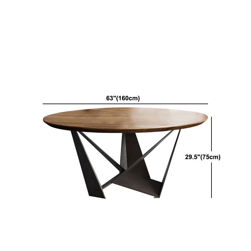 Contemporary Dining Table Round Solid Wood Dinner Table for Home Kitchen Dinner