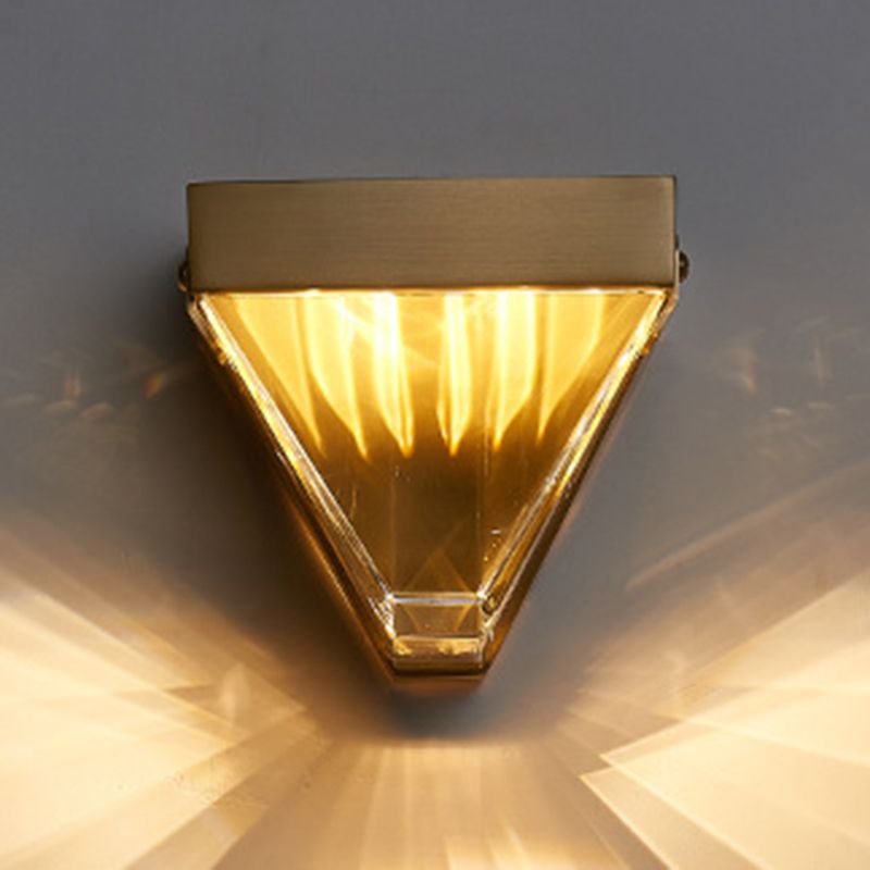 1-Light Geometric Sconce Light Fixture Modern Crystal Wall Lights