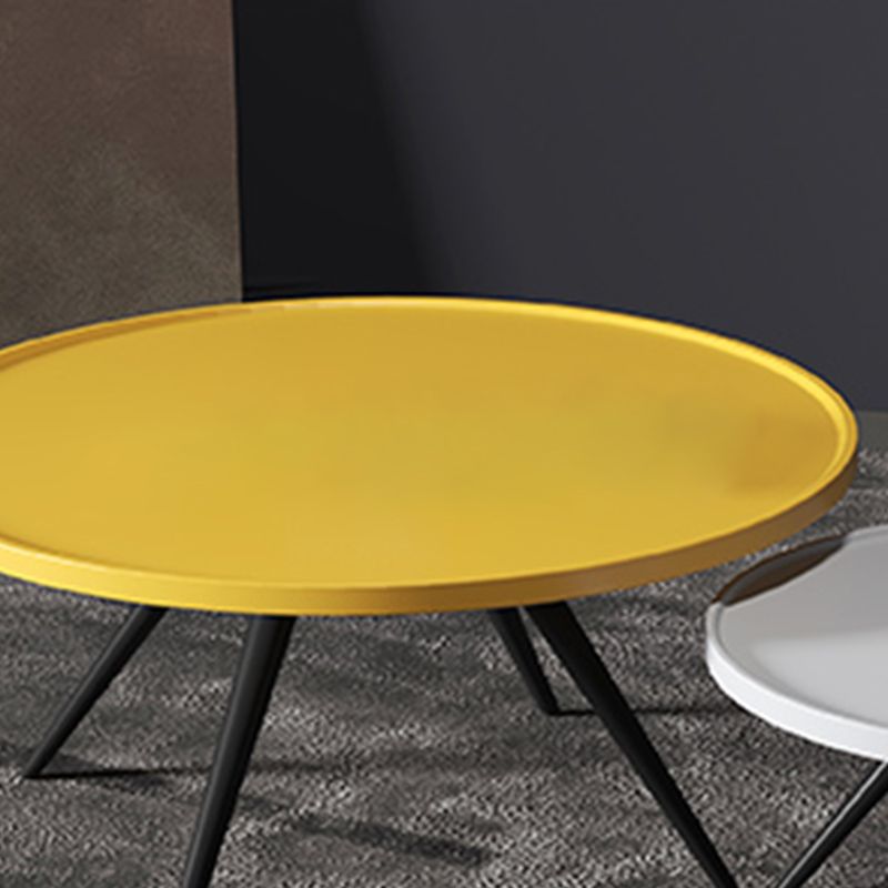 Pine Wood 4 Legs Coffee Table Modernism Round Tray Table Cocktail Table