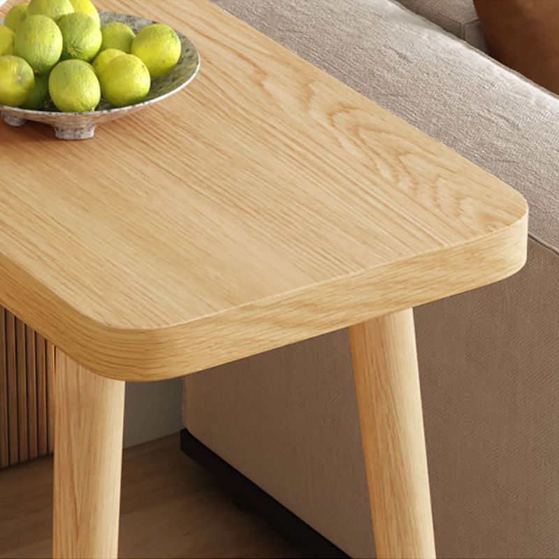 Industrial Natural Bar Table Solid Wood Bar Height Table with Trestle Base