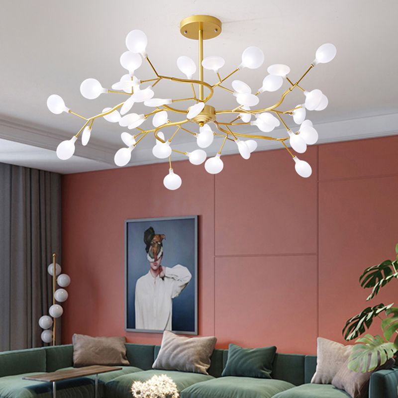 Luce a sospensione per lucciole in ferro battuto in moderna luce del soffitto regolabile radiale in stile conciso con ombra acrilica