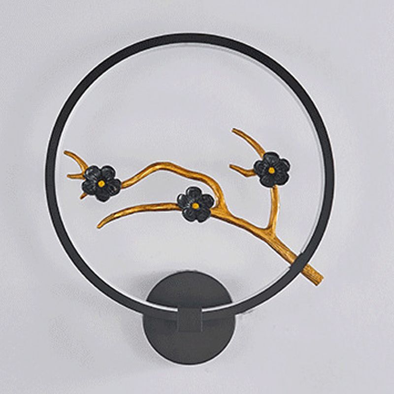 Moderne Stil runde Wandmontage Lampe Metall 1 Lichtwandbeleuchtung für Wohnzimmer