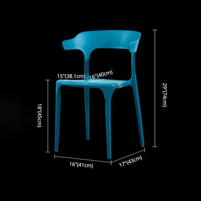 Contemporary Side Chair Stacking Dining Colorful Plastic Armless Chairs for Dining Room