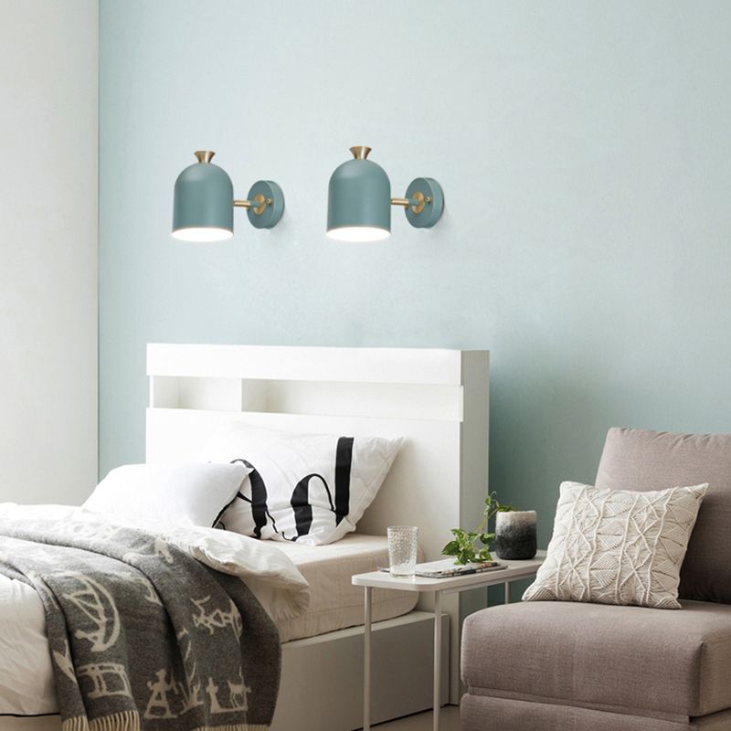 Macaron Cup Shade Wall Light Aluminum 1 Light Candy Colored Sconce Lamp for Dining Room