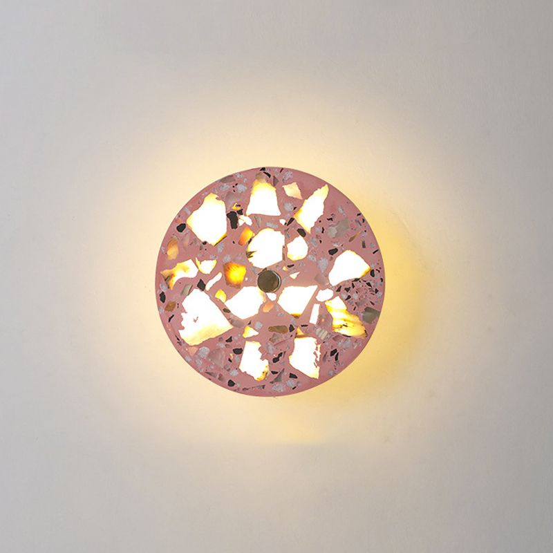 Nordic Cement Wall Light Round Colorful LED Wall Sconce for Living Room