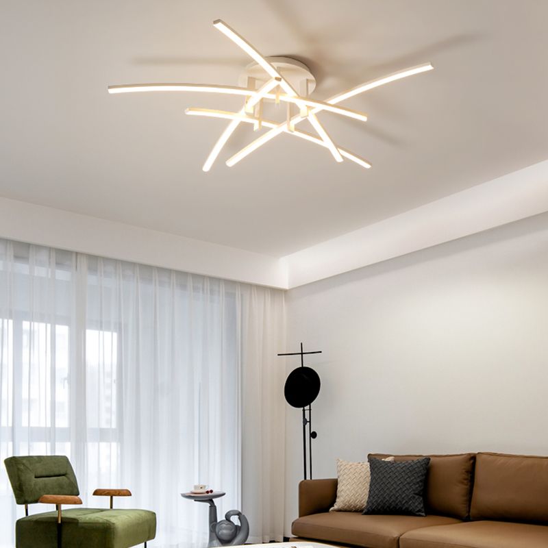 Style moderne linéaire plafonnier métal métal plafond multi-tête plafond pour restaurant