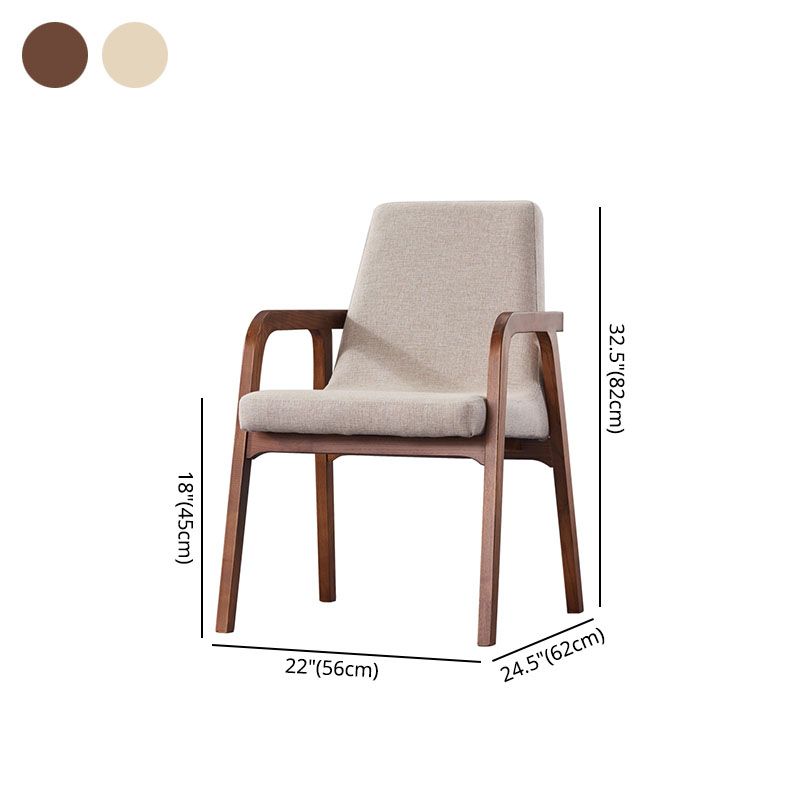 Silla de comedor de madera tradicional para uso doméstico Silla acolchada con respaldo sólido con brazo