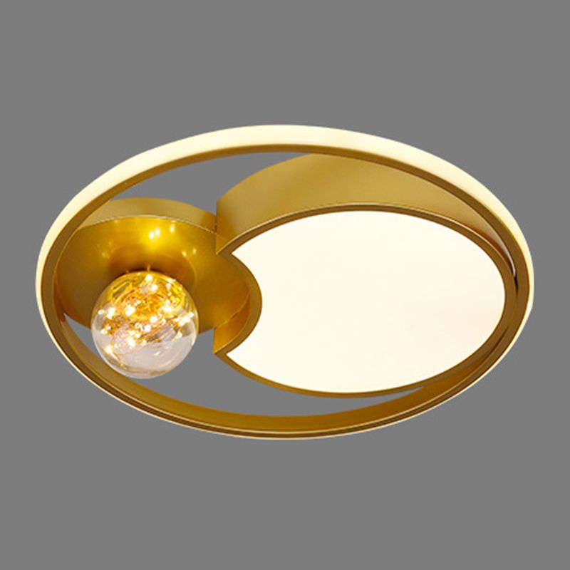 Metal Circle Ceiling Lighting Nordic Style LED Gold Close to Ceiling Lamp
