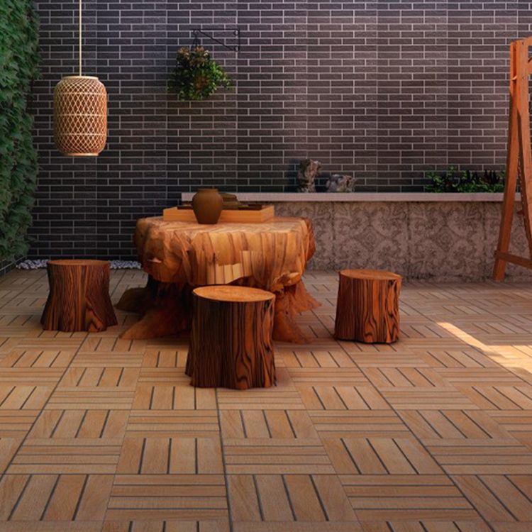 Outdoor Deck Tiles Composite Snapping Stripe Wooden Deck Tiles