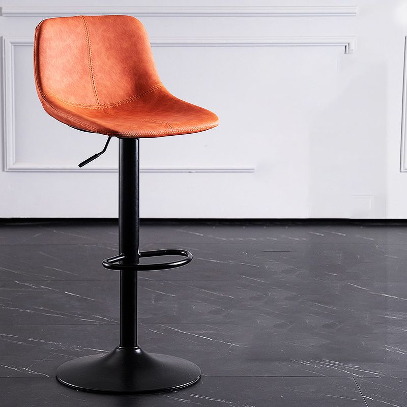 Home Modern Adjustable Height Stool Matte Finish Leather Barstool