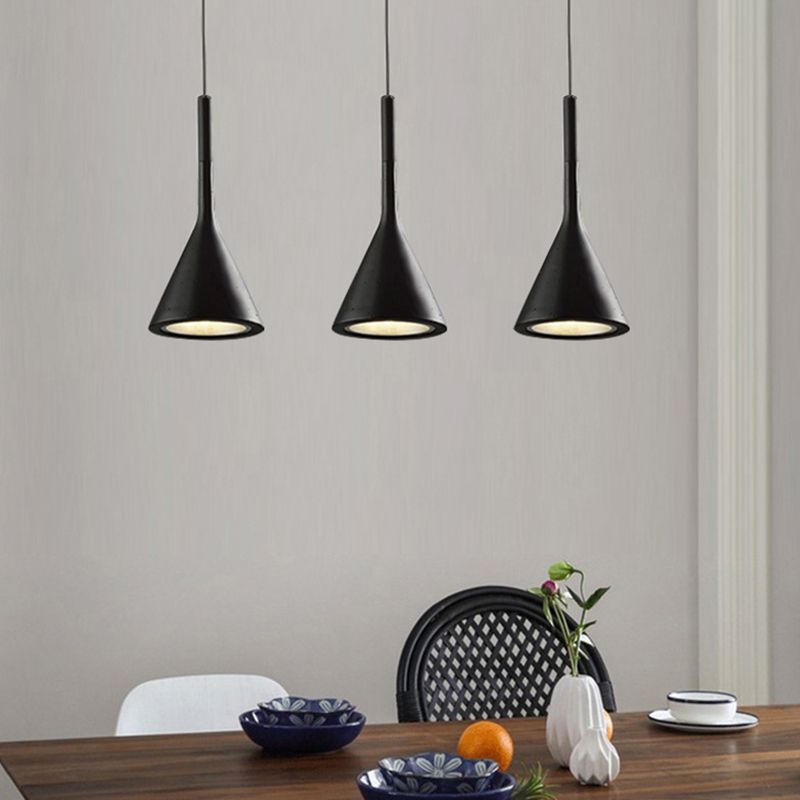 Aluminium Tapered Pendant Light in Modern Creative Style Wrought Iron Hanging Lamp for Bedroom
