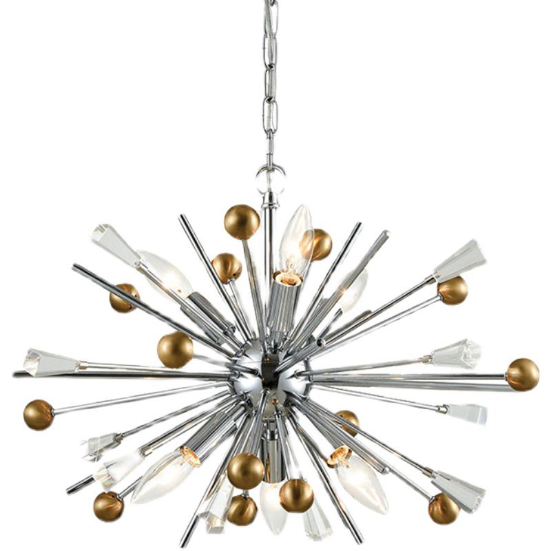 Metaal sputnik kroonluchter designer stijl zilveren suspensie verlichtingsarmatuur voor woonkamer