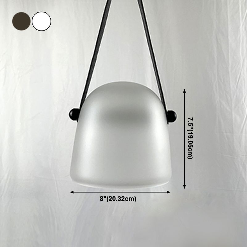 Forme de baril Éclairage suspendu en verre de style moderne 1 pendentif léger pour chambre à coucher