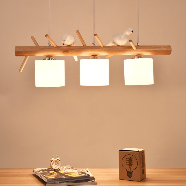Lámpara simple de madera de madera accesorios de iluminación colgante de madera para comedor