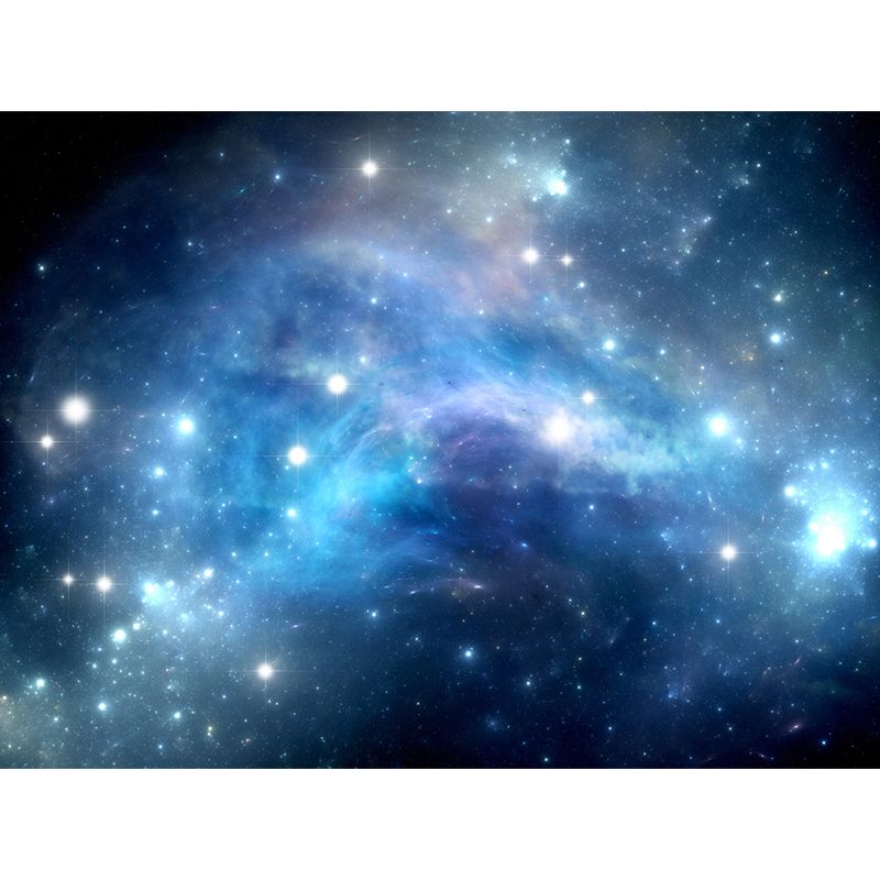 Dark Blue Dreamlike Asterism Mural Moisture Resistant Contemporary Bedroom Wall Art