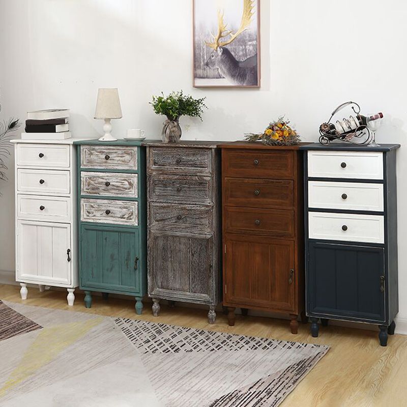 Industrial Bracket  Legs Accent Cabinet with Door and Drawers Storage Cabinet