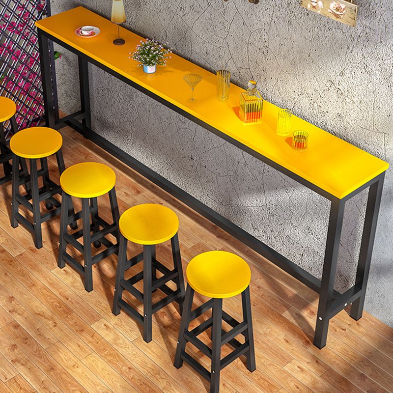 Industrial Style Bistro Bar Desk Wood Rectangle Pub Table for Cafe