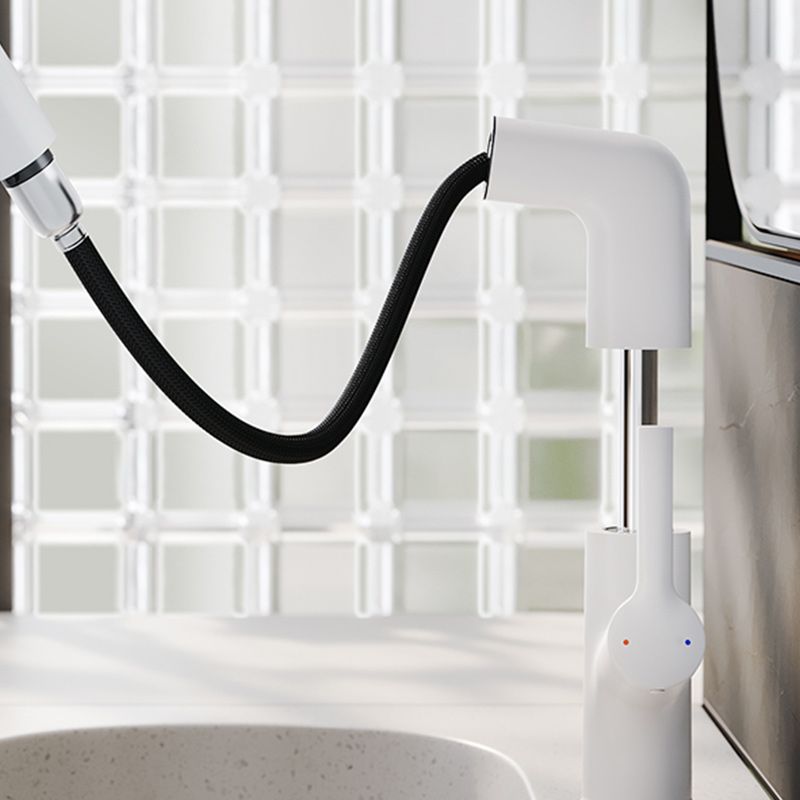 High-Arc Bathroom Vessel Faucet Swivel Spout with Pull Out Sprayer