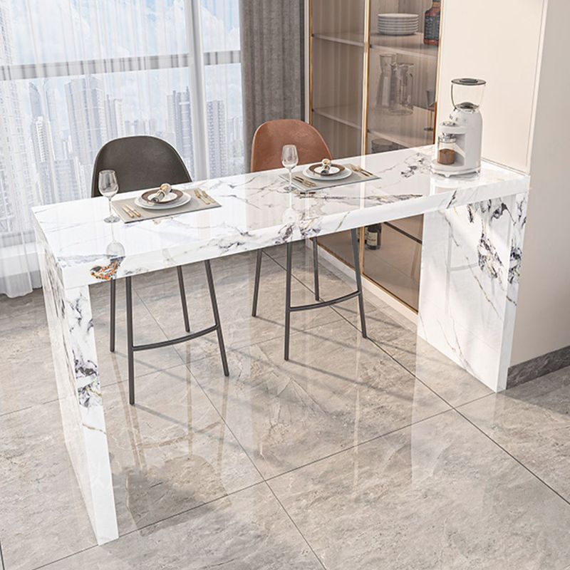 Modern Stone Bar Dining Table Rectangle Bar Table for Cafe And Breakroom