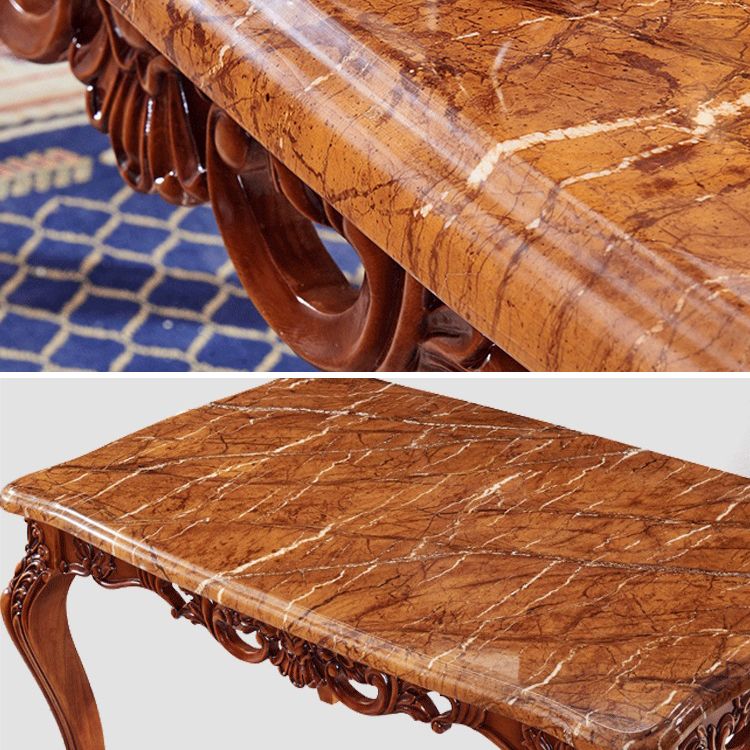 Style victorien de table fixe de table à manger de couleur en bois de forme de rectangle avec 4 jambes