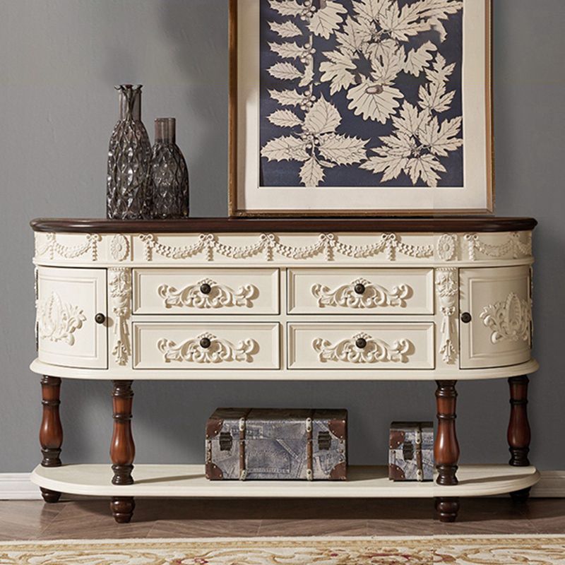 Victoria Half Moon Console Table Wood Console Sofa Table for Hall