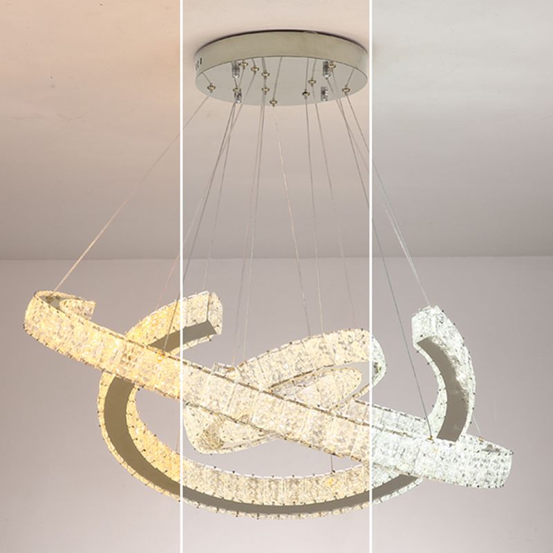 Ring Crystal Soffitto a sospensione Contemporanee Camera da letto Apparecchi di illuminazione