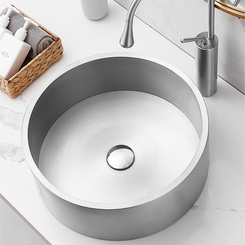 Modern Stainless Steel Wash Stand Round Trough Sink for Bathroom