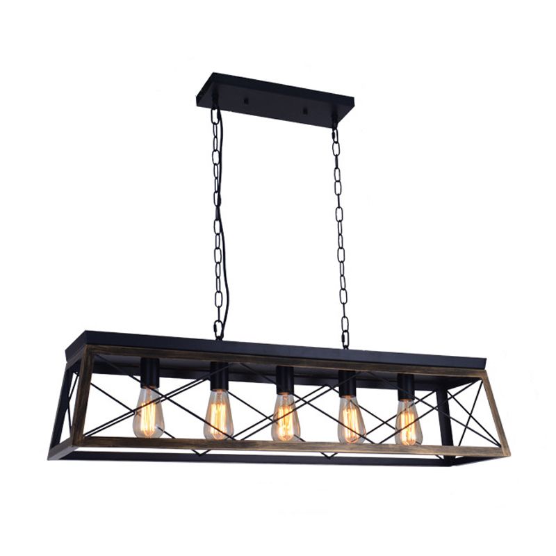 Industrial Island Light Geometric Hanging Lighting Fixture for Dining Room