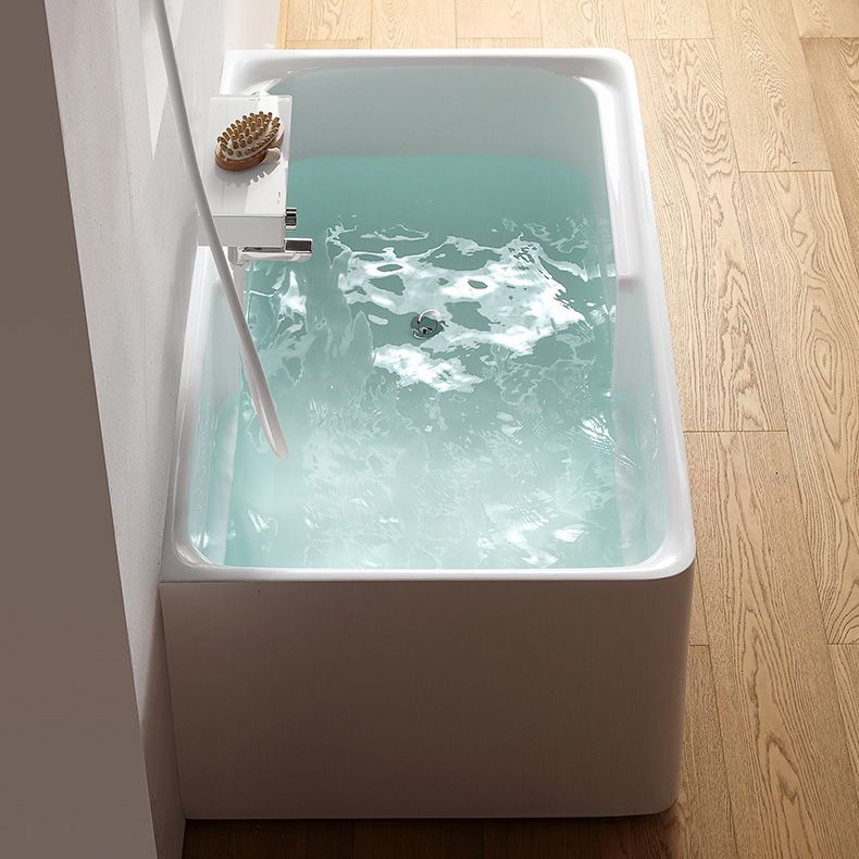 Rectangular Soaking Bathtub Antique Finish Acrylic Back to Wall Bath Tub
