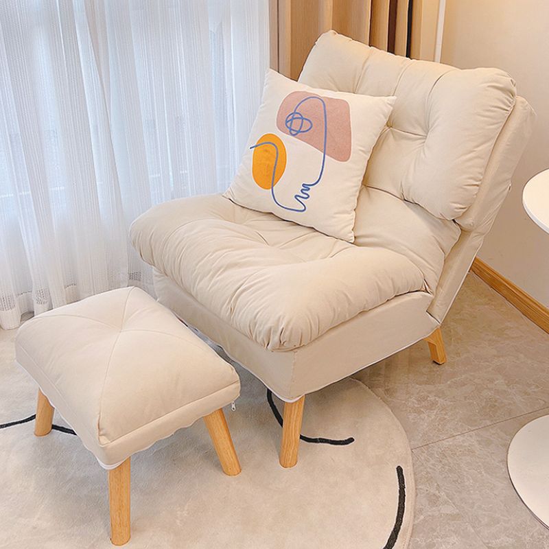 Scandinavian Parsons Chair Solid Color Living Room Reclining Basic Four Leg Accent Chair