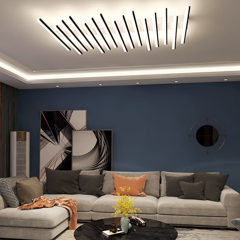 Luminaires encastrés en métal, plafonniers linéaires modernes pour chambre à coucher avec abat-jour en acrylique