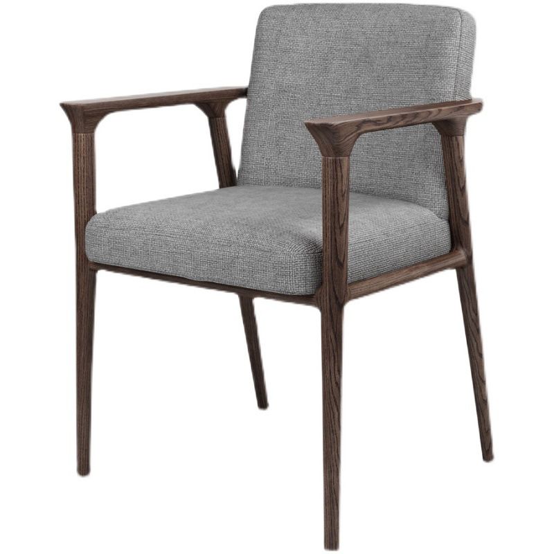 Le bois de frêne de style traditionnel préside des chaises de salle à manger de cuisine à bras arrière solide