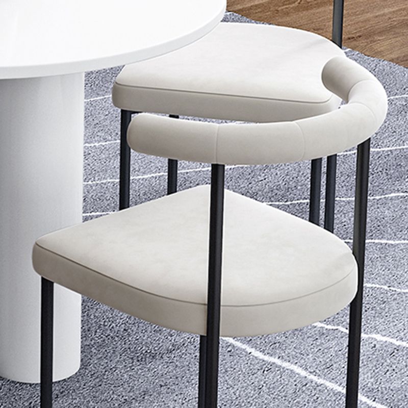 Black Iron Legs Dining Chairs Modern Armless Side Chair for Home