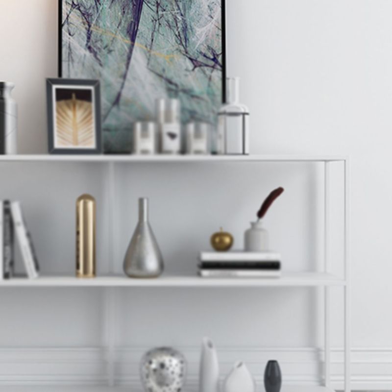 Open Rectangular Bookcase Industrial Metal Shelf for Study Room