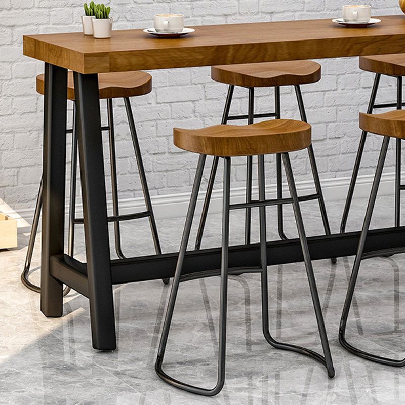 Modern Rectangular Pub Table Set 1/2/4/7 Pieces Wooden Counter Table for Dining Room