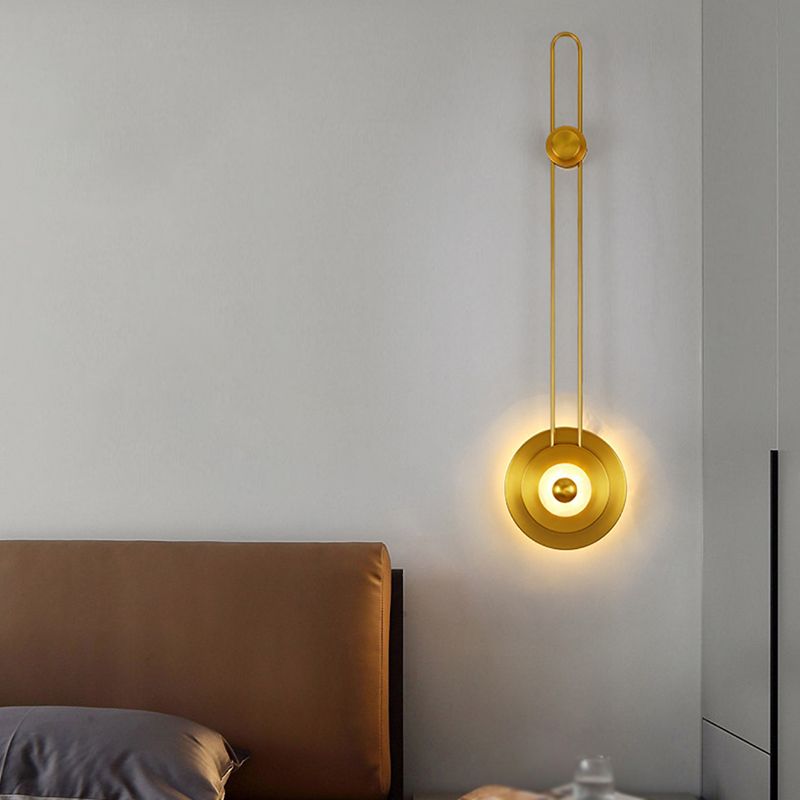 Light Luxury Wall Mount Light Iron Circle Shape Wall Lamp for Bedroom