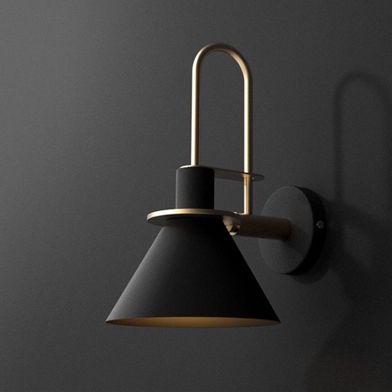 12 "H Nordic MacAroon in stile Metal Wall Sconce Single Bulb Cone Lampada da parete per camera da letto