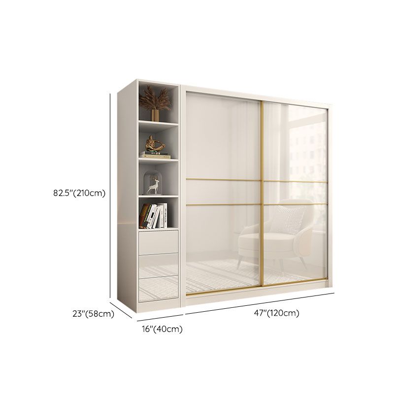 Contemporary Glossy White Storage Cabinet Manufactured Wood Cabinet for Home