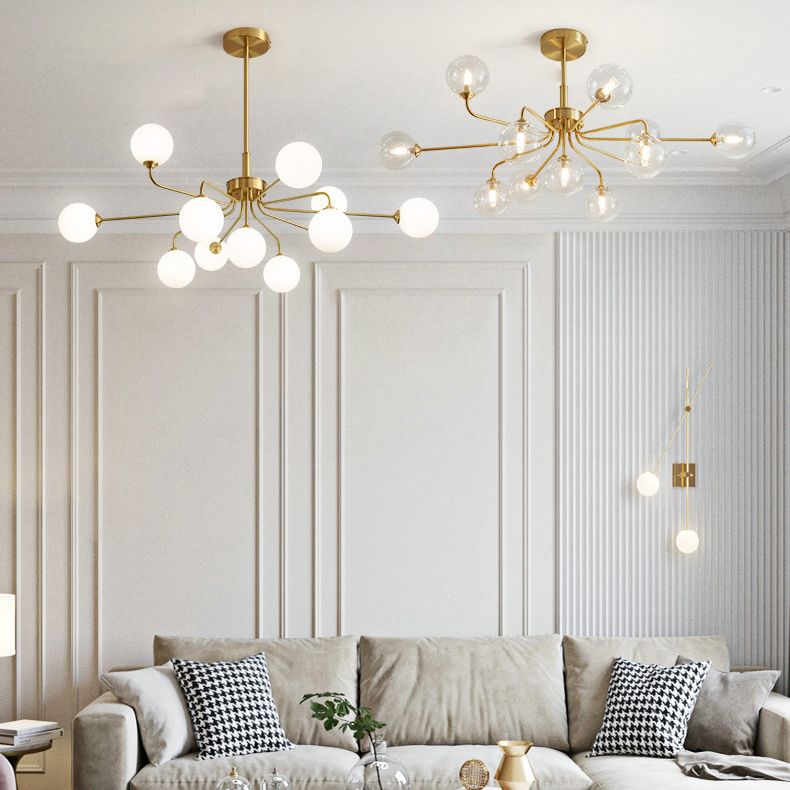 Gold Multi-lights Chandelier Light Modern Style Light Fixture for Living Room